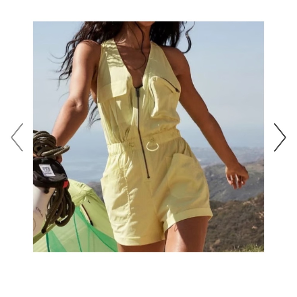 FP Movement by Free People Yellow Utility Romper